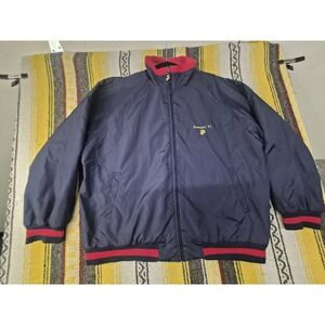 USMC Marine Corps Reversible Bomber Jacket Mens XL Navy Red Semper Fi